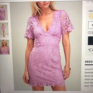 Lulus lavender dress, size 4. Worn once.